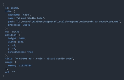 output console of x-win