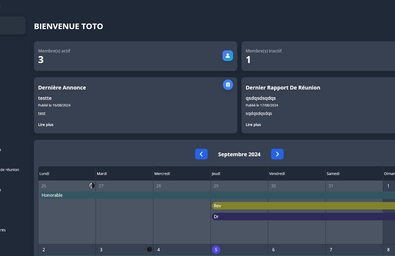 Dashboard of assochub project